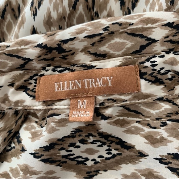 Ellen Tracy Button Down Printed Top - Picture 11 of 12